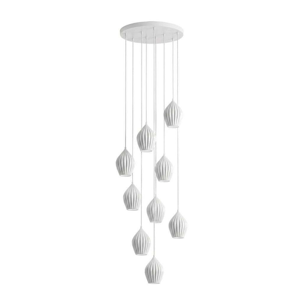 Ceramic Ribbed Pendant Light - Vakkerlight