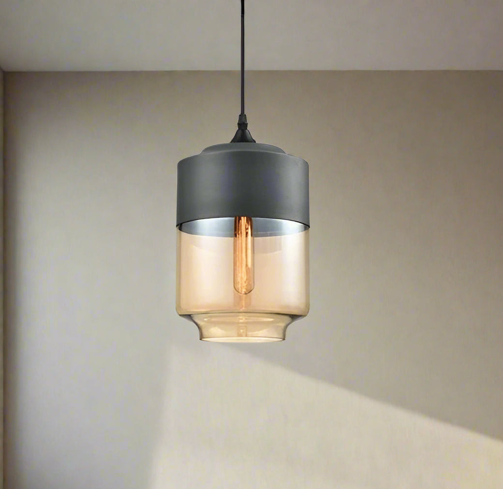 Lucevia | Luxurious Glass and Wood Pendant Light | Orntli