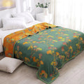 Ginkgo-Blätter Blumenmuster Wendebettüberwurf für Schlafzimmer