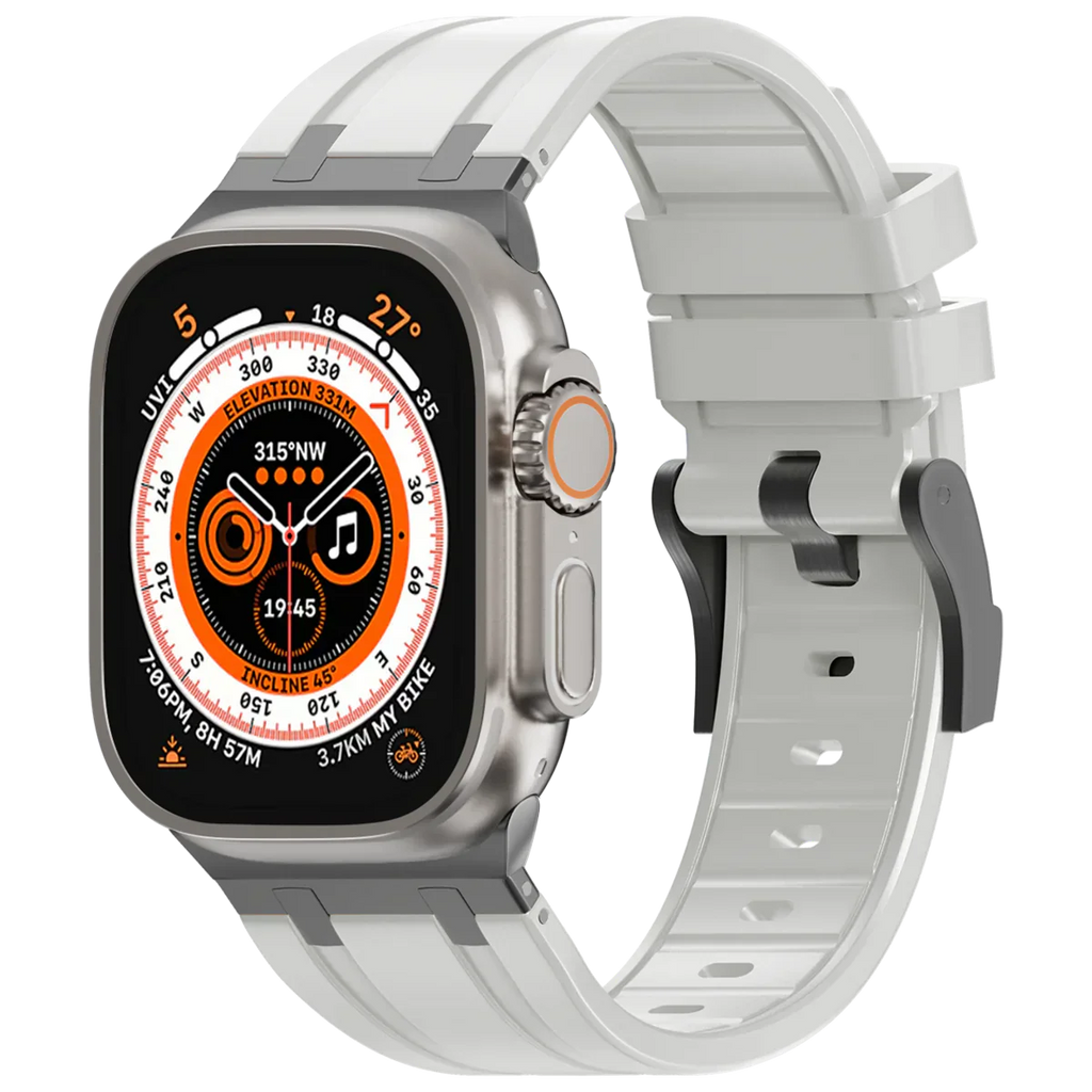 Luxe AP metalen kop siliconen band voor Apple Watch