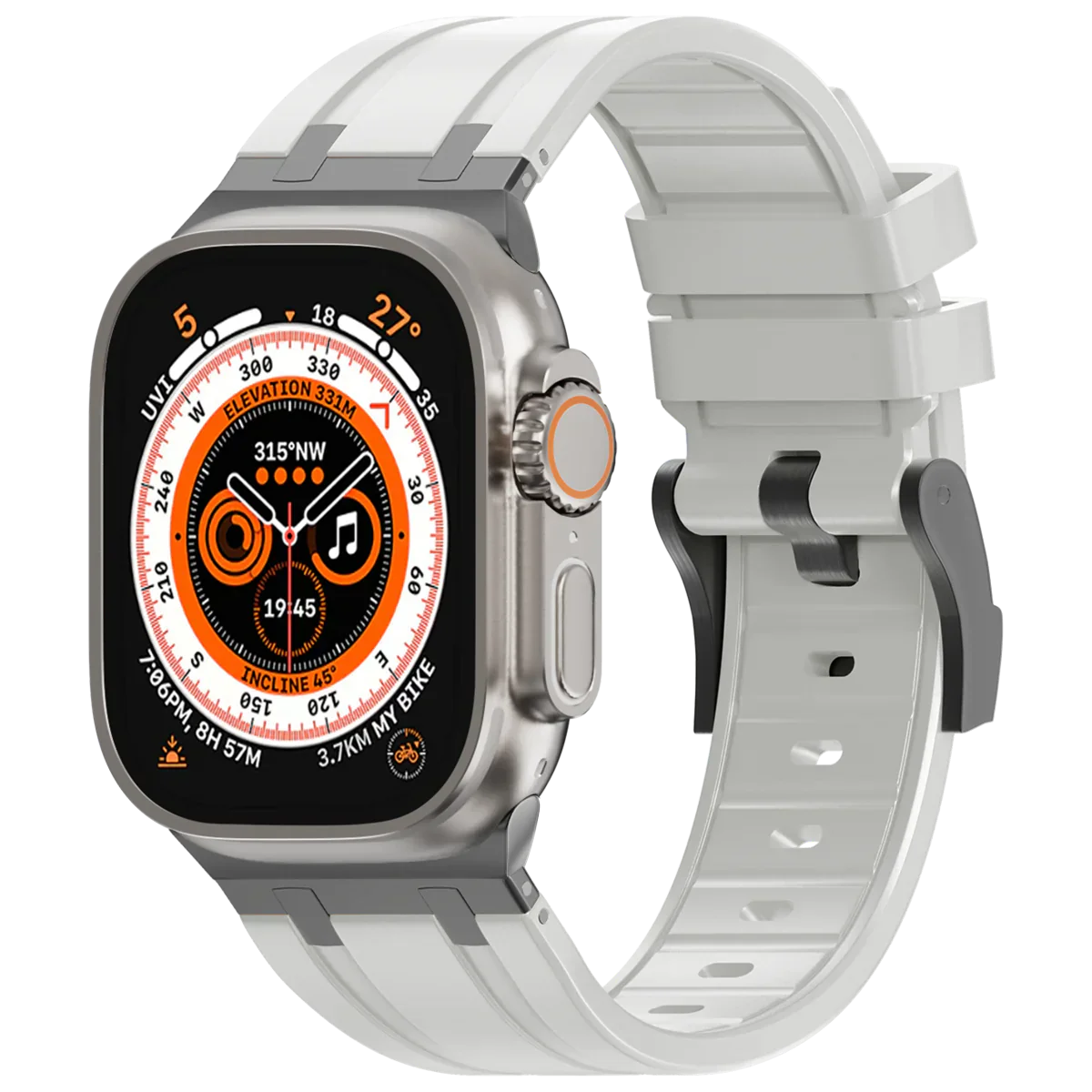Luxe AP metalen kop siliconen band voor Apple Watch