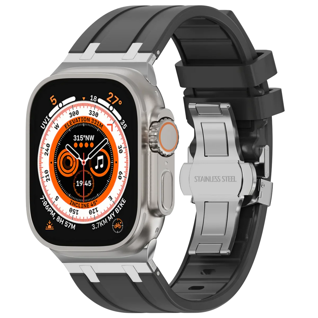 Cinturino in silicone di lusso con fibbia a farfalla AP per Apple Watch