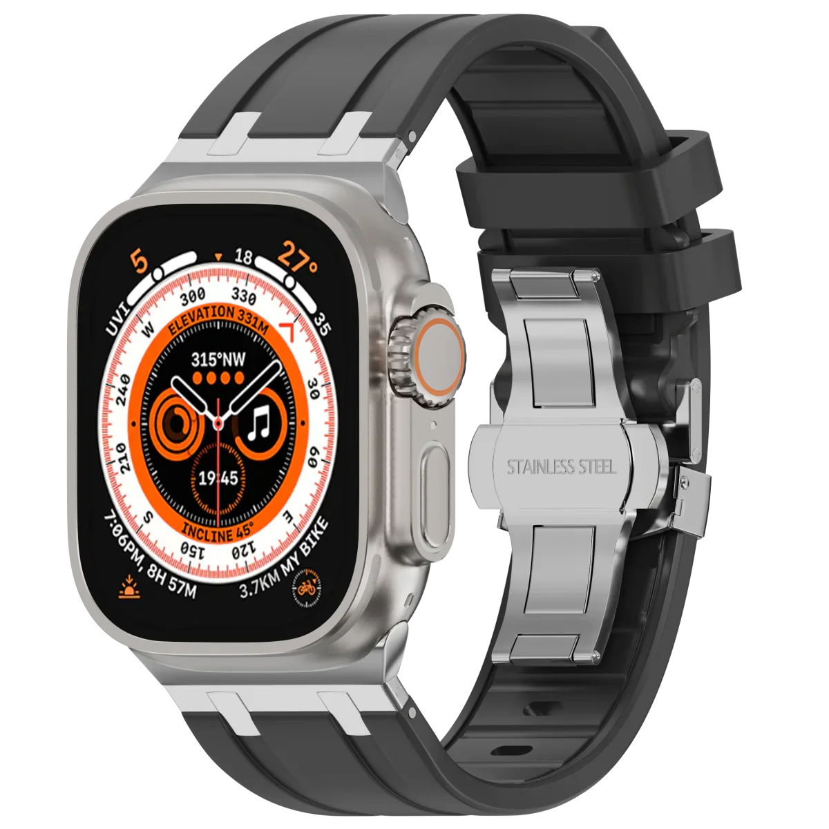 Cinturino in silicone di lusso con fibbia a farfalla AP per Apple Watch