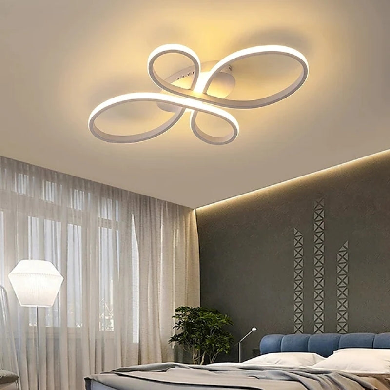 Brisa Modern LED Multi Rings Flush Mount Ceiling Light, Brown/White - Neutralighting