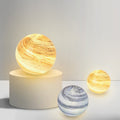 Ray Decorative Solar Acrylic Planet Outdoor Ground Light, Milk Curry/Blue - Neutralighting