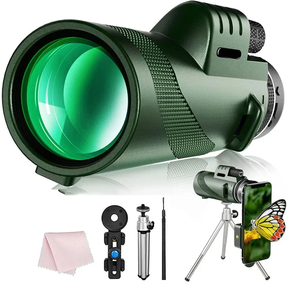 Military-Grade Monocular Telescope For Outdoor Viewing And Observation