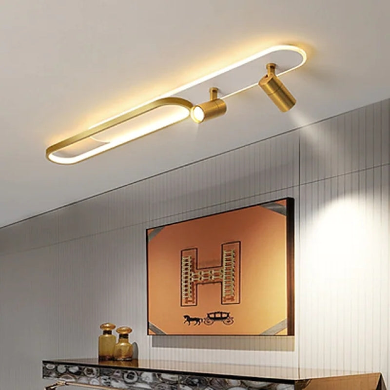Aim Modern Ceiling Light Spotlight, Black/Gold - Neutralighting