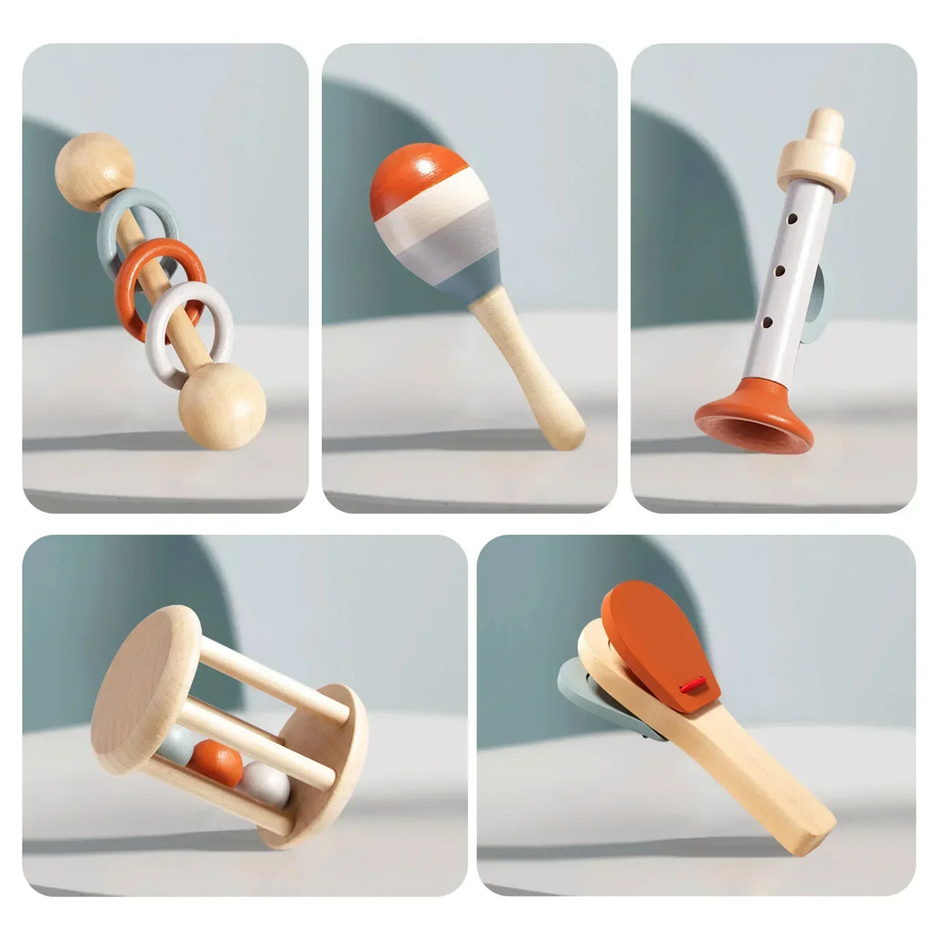 MelodyNest Holz-Montessori-Musikset für Kleinkinder mit gestimmtem Xylophon und Maracas
