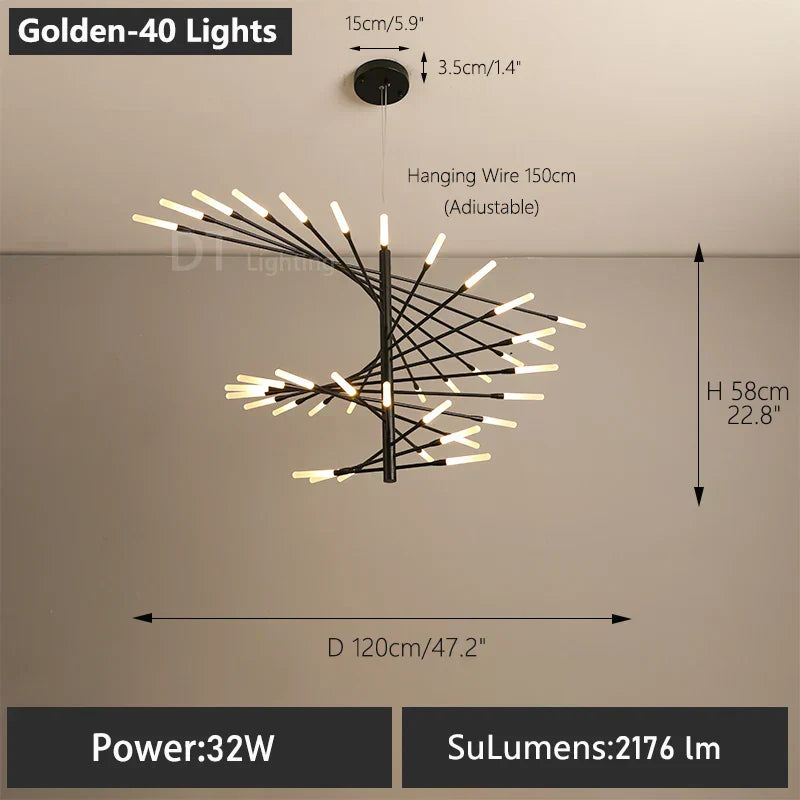 Lampadario a spirale Vrimlo