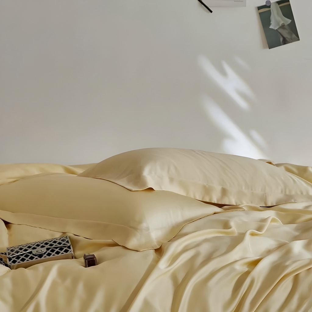 סט סדינים שטוחים ויסטרלי לייאוצ'ל אקליפטוס לשינה משי