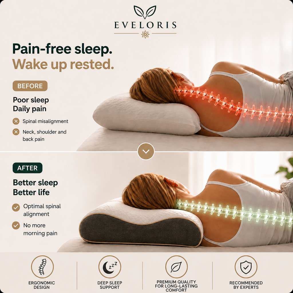 Ergonomikus memóriahabos párna – pillangóforma, nyaktámasz, mosható huzat