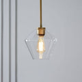 June hanglamp - helder/amberkleurig glas, ruitvorm