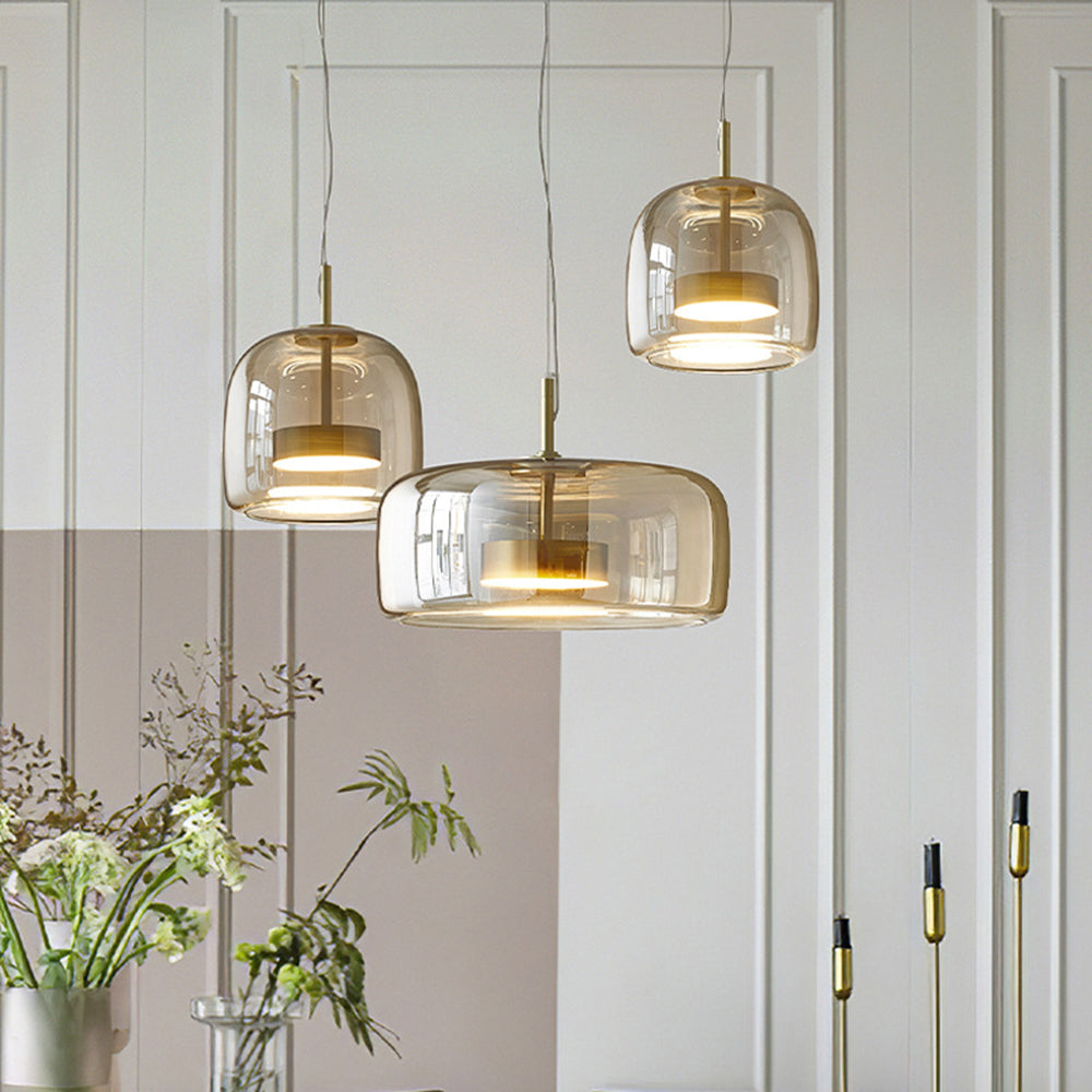 Lunara Retro Pendant Light With Cozy Amber Glow For Living Room