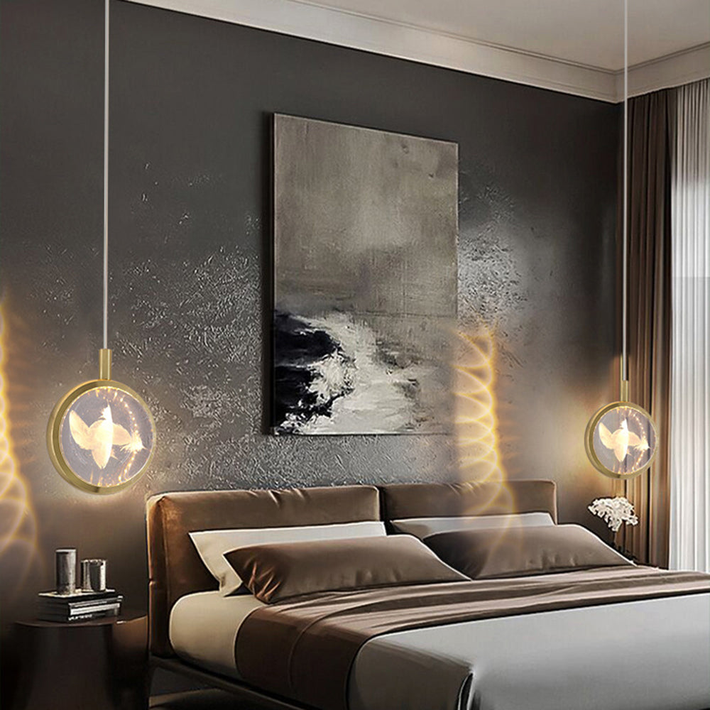 Kristy Morden Spherical Metal Pendant Light, Gold Finish, LED Bulb Included