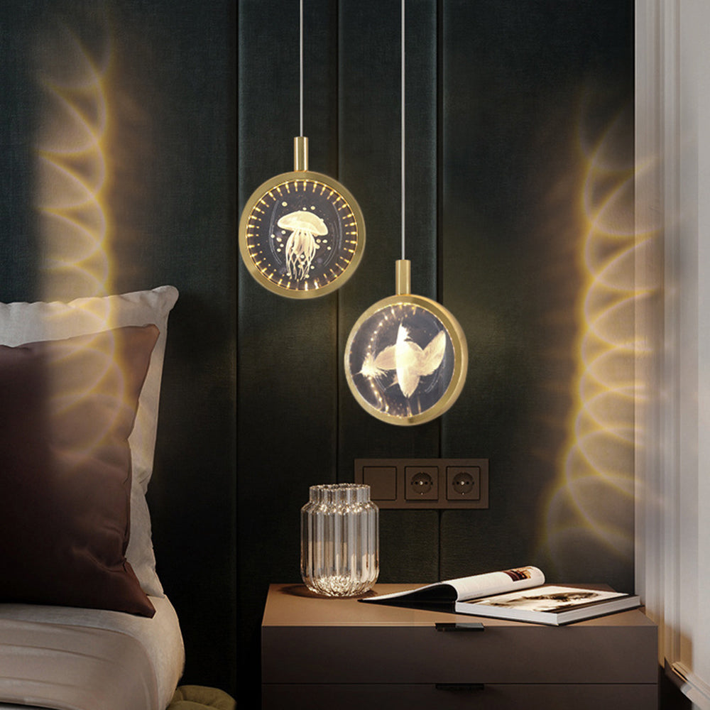 Kristy Morden Spherical Metal Pendant Light, Gold Finish, LED Bulb Included