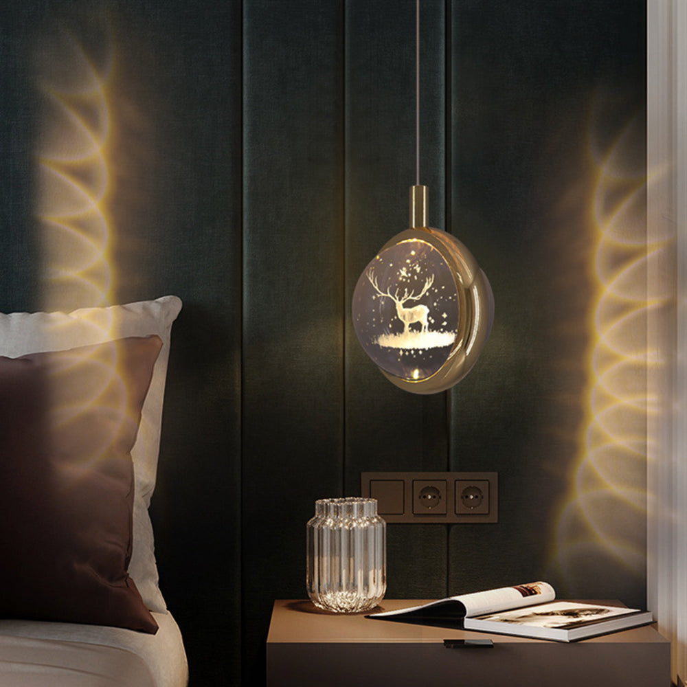 Kristy Morden Spherical Metal Pendant Light, Gold Finish, LED Bulb Included
