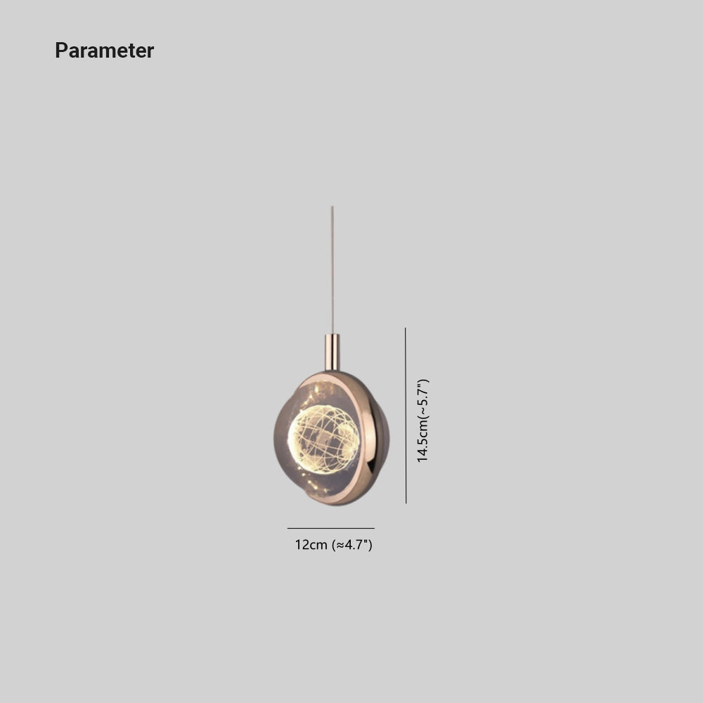 Kristy Morden Spherical Metal Pendant Light, Gold Finish, LED Bulb Included