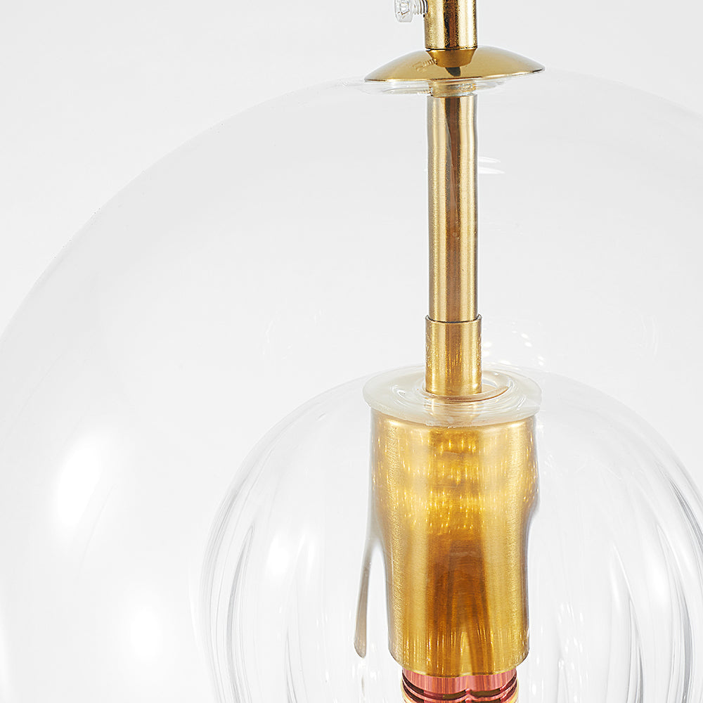 June hanglamp met transparante en amberkleurige glazen bol