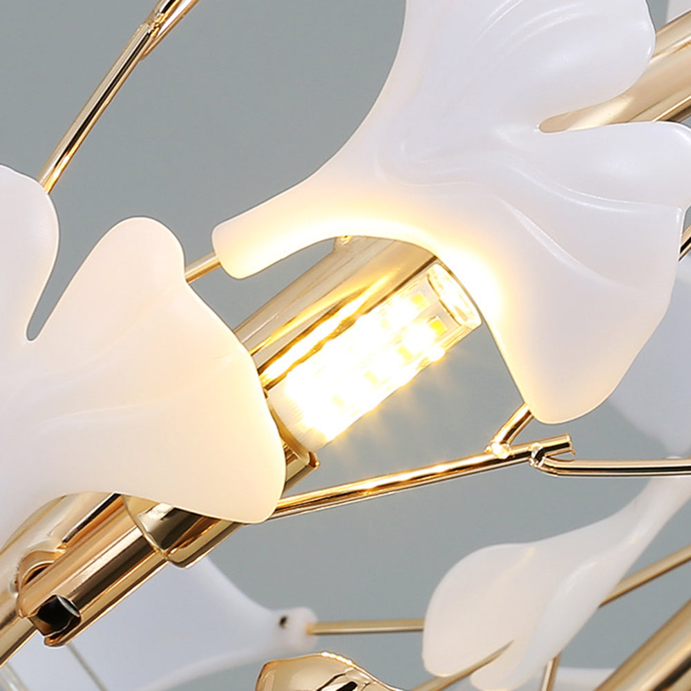 Olivia gylden Art Deco-lysekrone — moderne design i metal og keramik