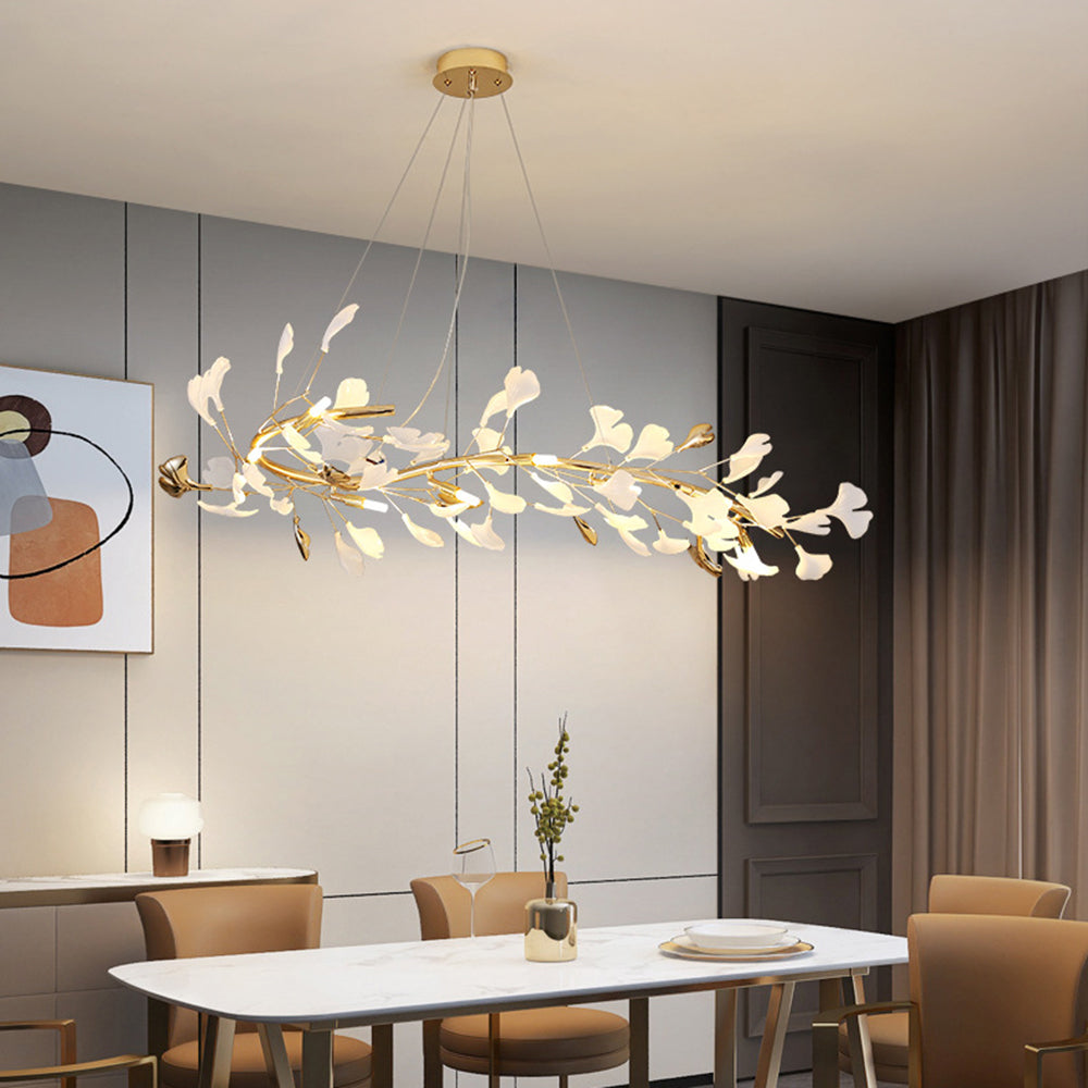 Olivia gylden Art Deco-lysekrone — moderne design i metal og keramik
