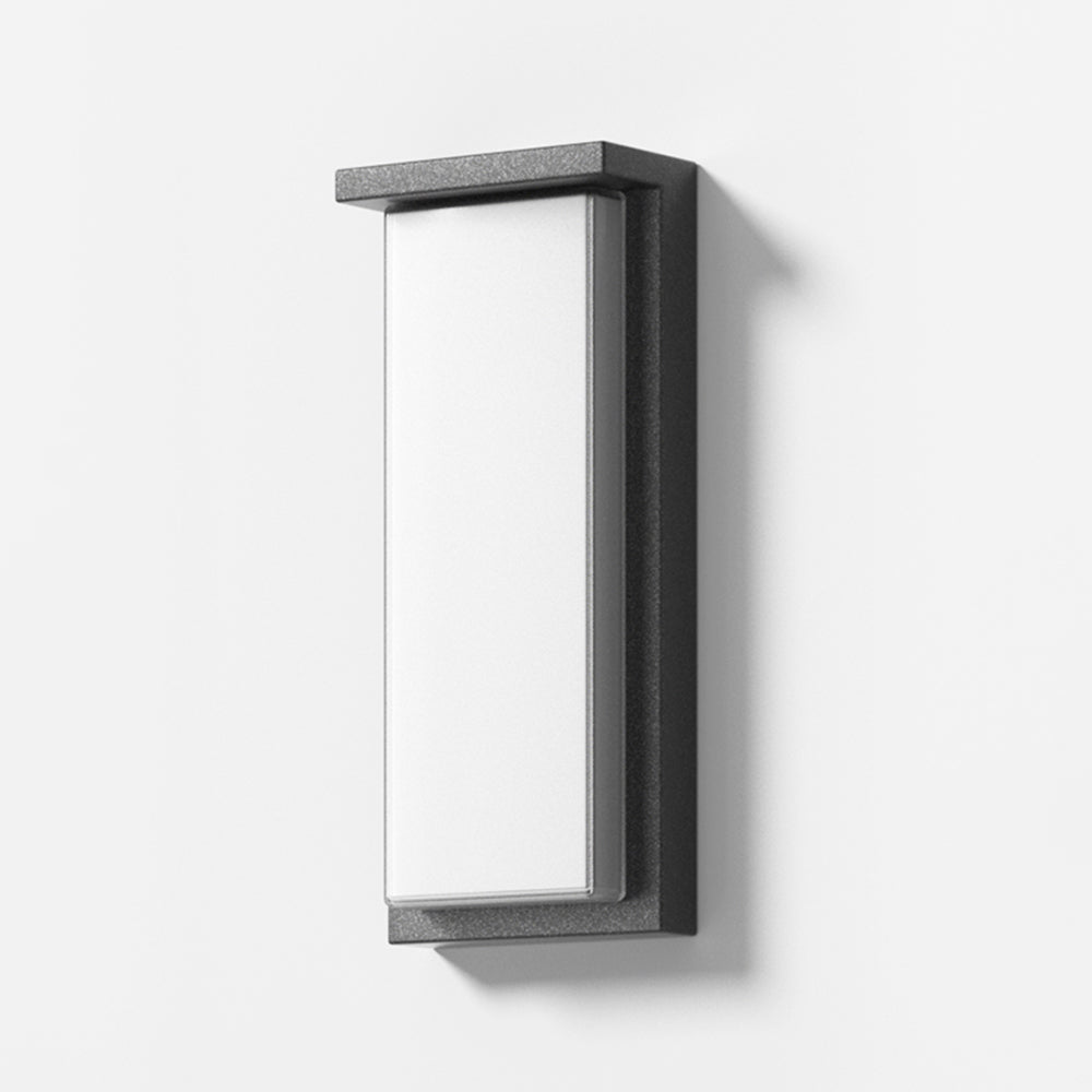 Applique murale d’extérieur Ray — cadre métallique rectangulaire moderne et minimaliste, noir
