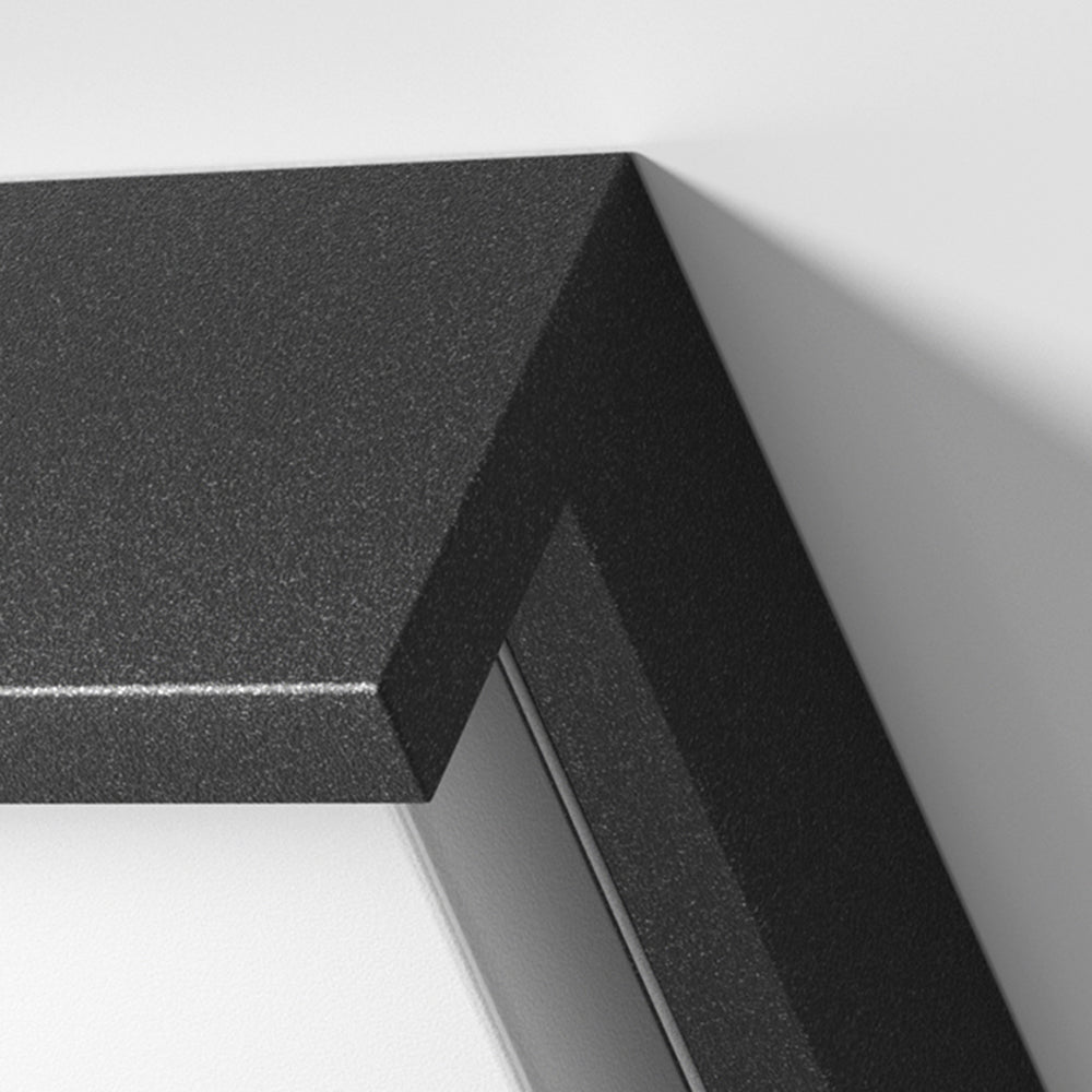 Applique murale d’extérieur Ray — cadre métallique rectangulaire moderne et minimaliste, noir