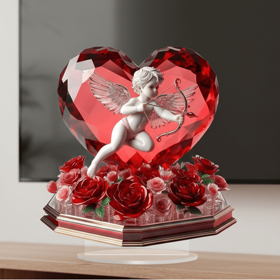 AmourAura romantische Amor-Dekoration mit Rosenherz zum Valentinstag
