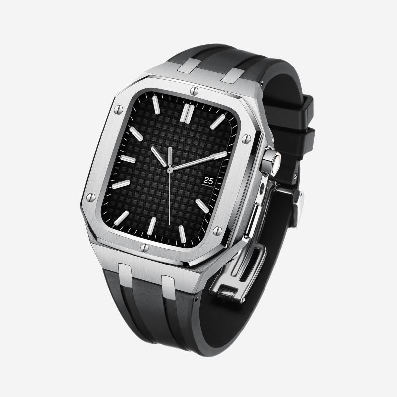 Kit de Retrofit AP9006 com Bracelete de Silicone e Caixa em Aço Inoxidável para Apple Watch