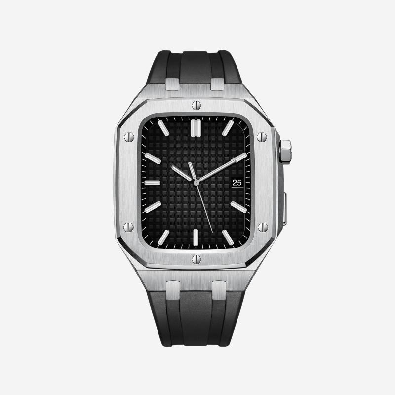 Kit de Retrofit AP9006 com Bracelete de Silicone e Caixa em Aço Inoxidável para Apple Watch