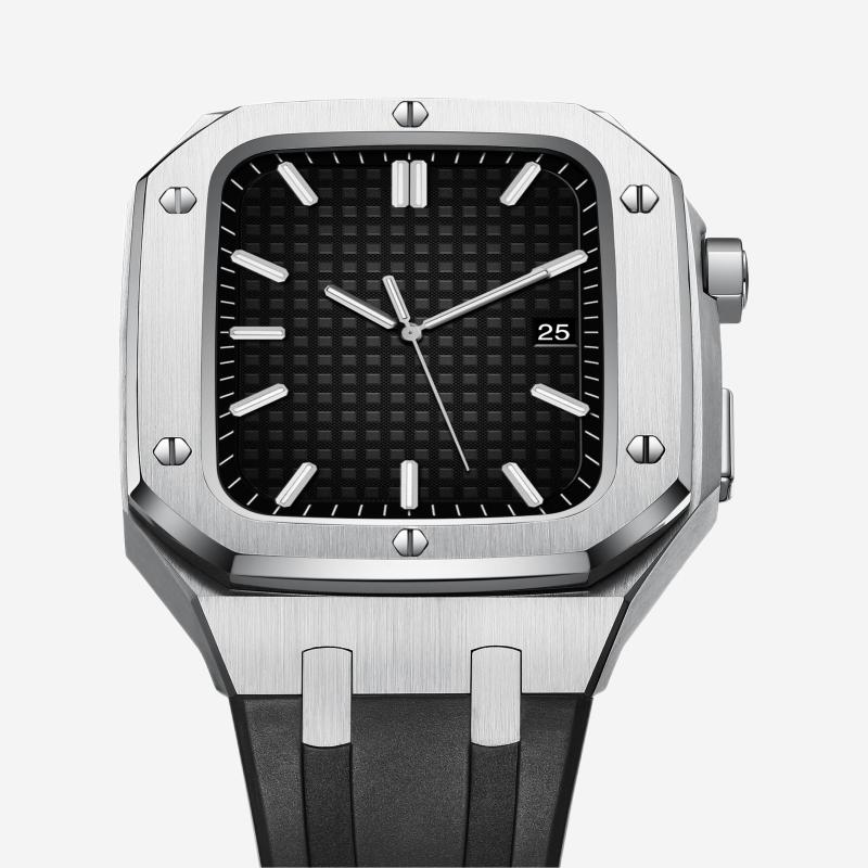 Kit de Retrofit AP9006 com Bracelete de Silicone e Caixa em Aço Inoxidável para Apple Watch