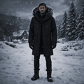 FrostGuard Windproof Winter Parka For Men Insulated Lining Warmth