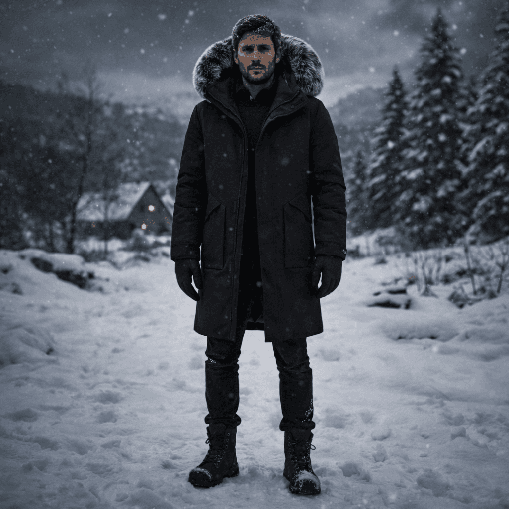 FrostGuard Windproof Winter Parka For Men Insulated Lining Warmth