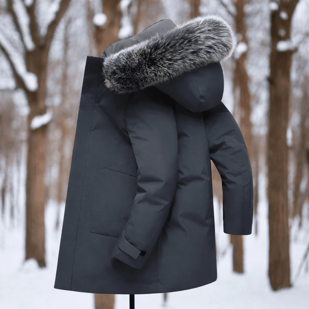 FrostGuard Windproof Winter Parka For Men Insulated Lining Warmth
