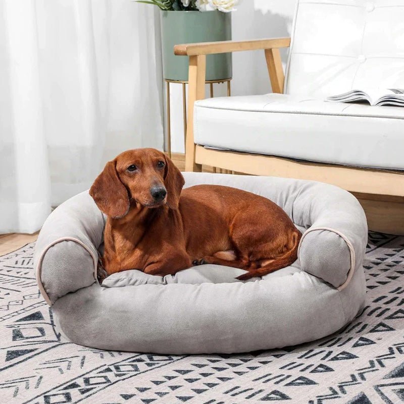 Ortopedyczna sofa dla psa CozyPaws z wysokimi bokami dla niespokojnych i starszych psów