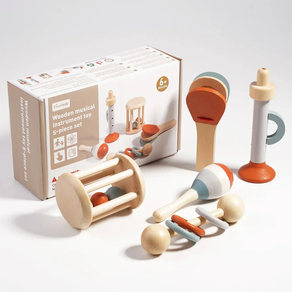 MelodyNest Holz-Montessori-Musikset für Kleinkinder mit gestimmtem Xylophon und Maracas