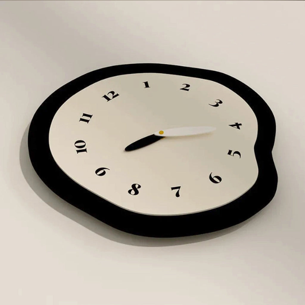 Hand Clock Number Disorted Abstract Distorted Silent Wall Clock - Modern Minimalist Pendulum Desi ...