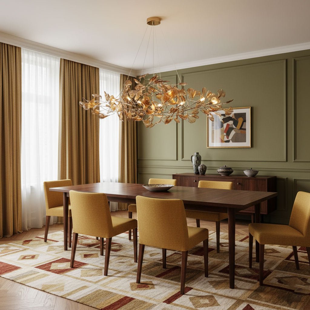 Acrylic Ginkgo Leaf Chandelier — Linear Pendant Light