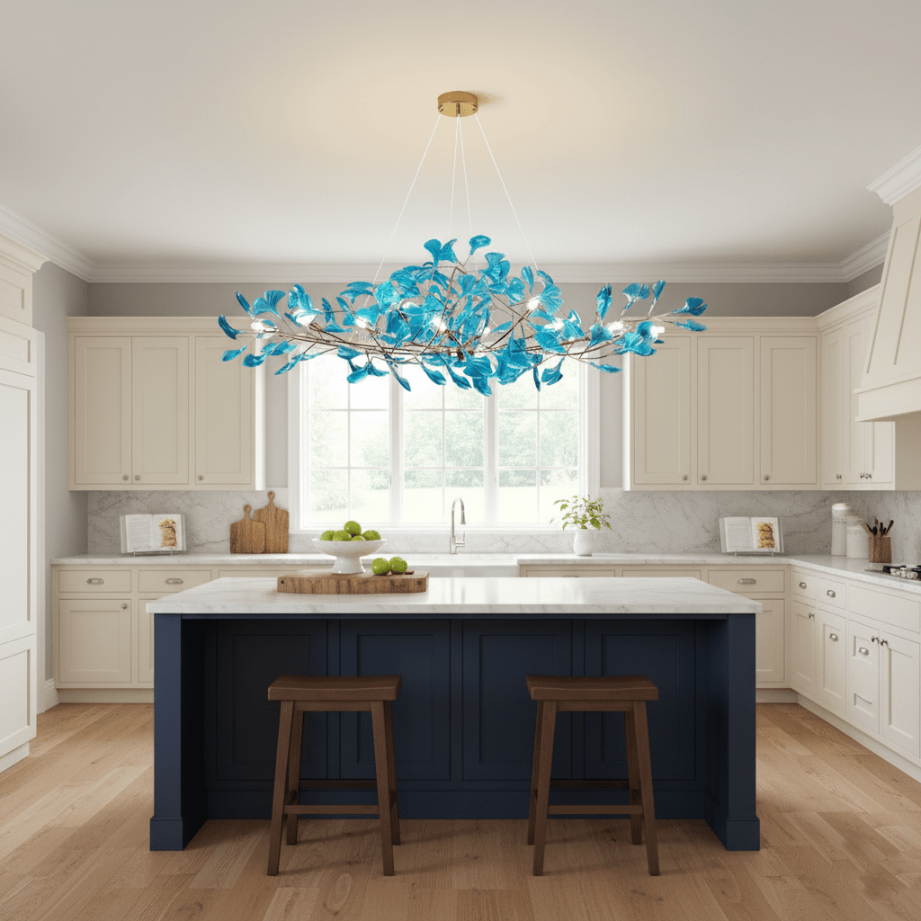 Acrylic Ginkgo Leaf Chandelier — Linear Pendant Light