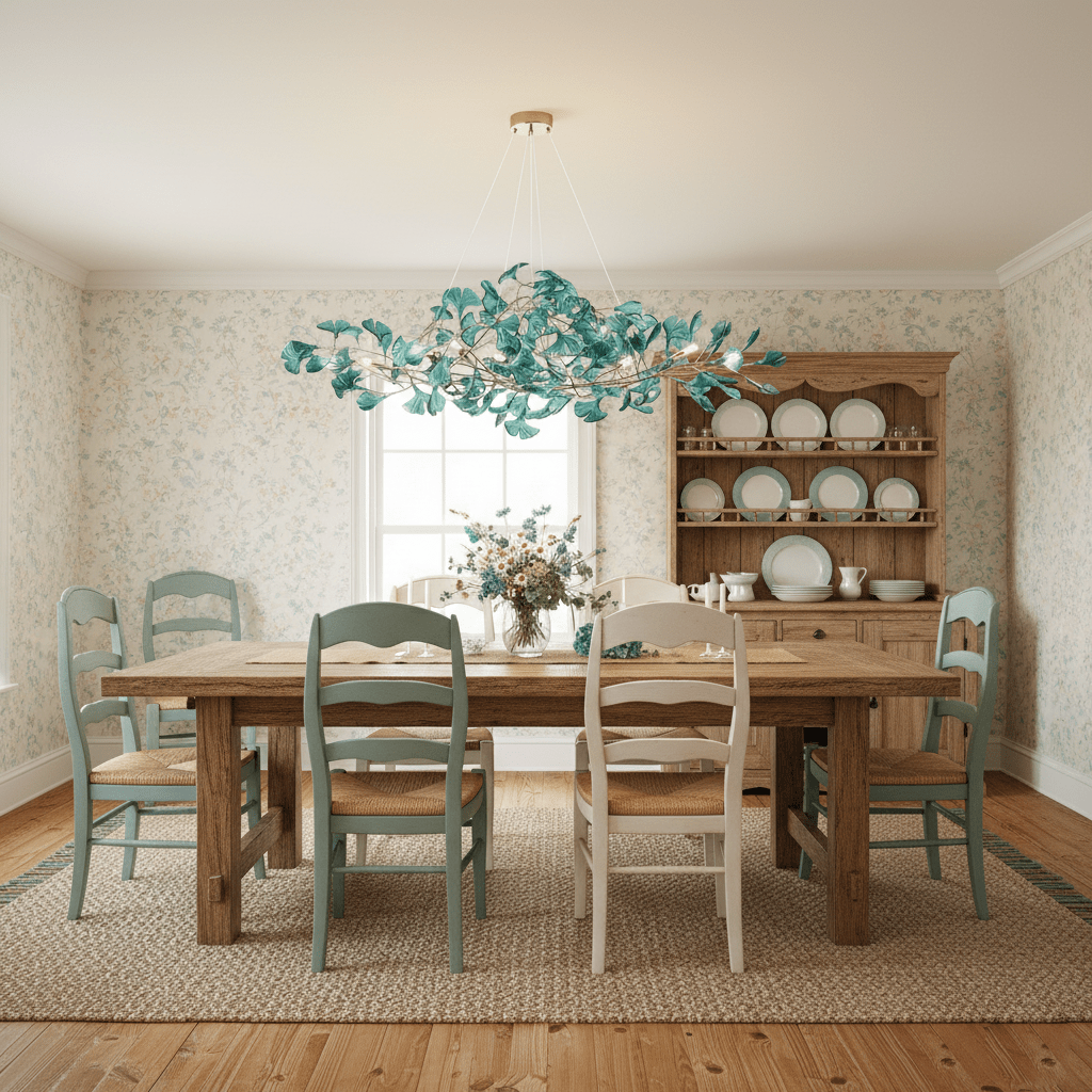 Acrylic Ginkgo Leaf Chandelier — Linear Pendant Light