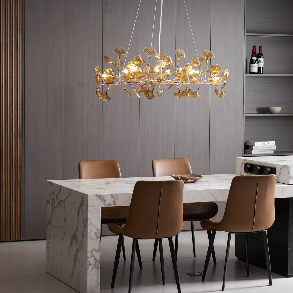 Acrylic Ginkgo Leaf Chandelier — Linear Pendant Light