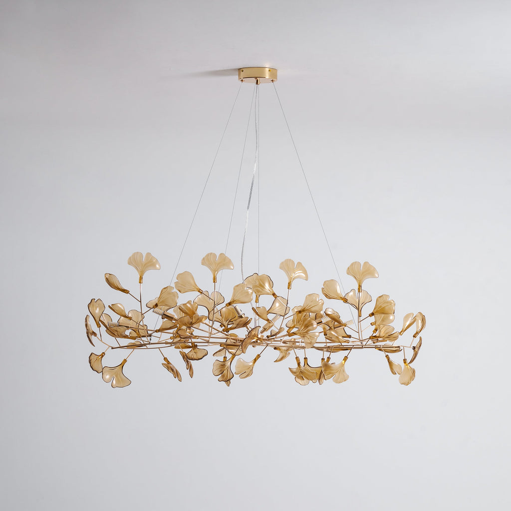 Acrylic Ginkgo Leaf Chandelier — Linear Pendant Light
