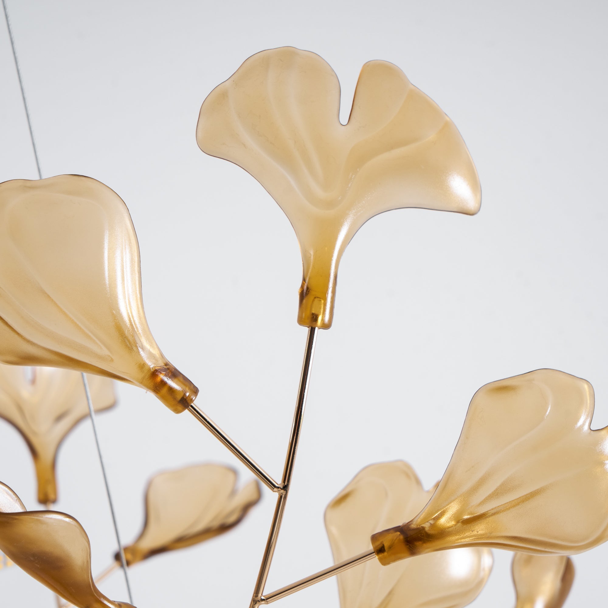 Acrylic Ginkgo Leaf Chandelier — Linear Pendant Light