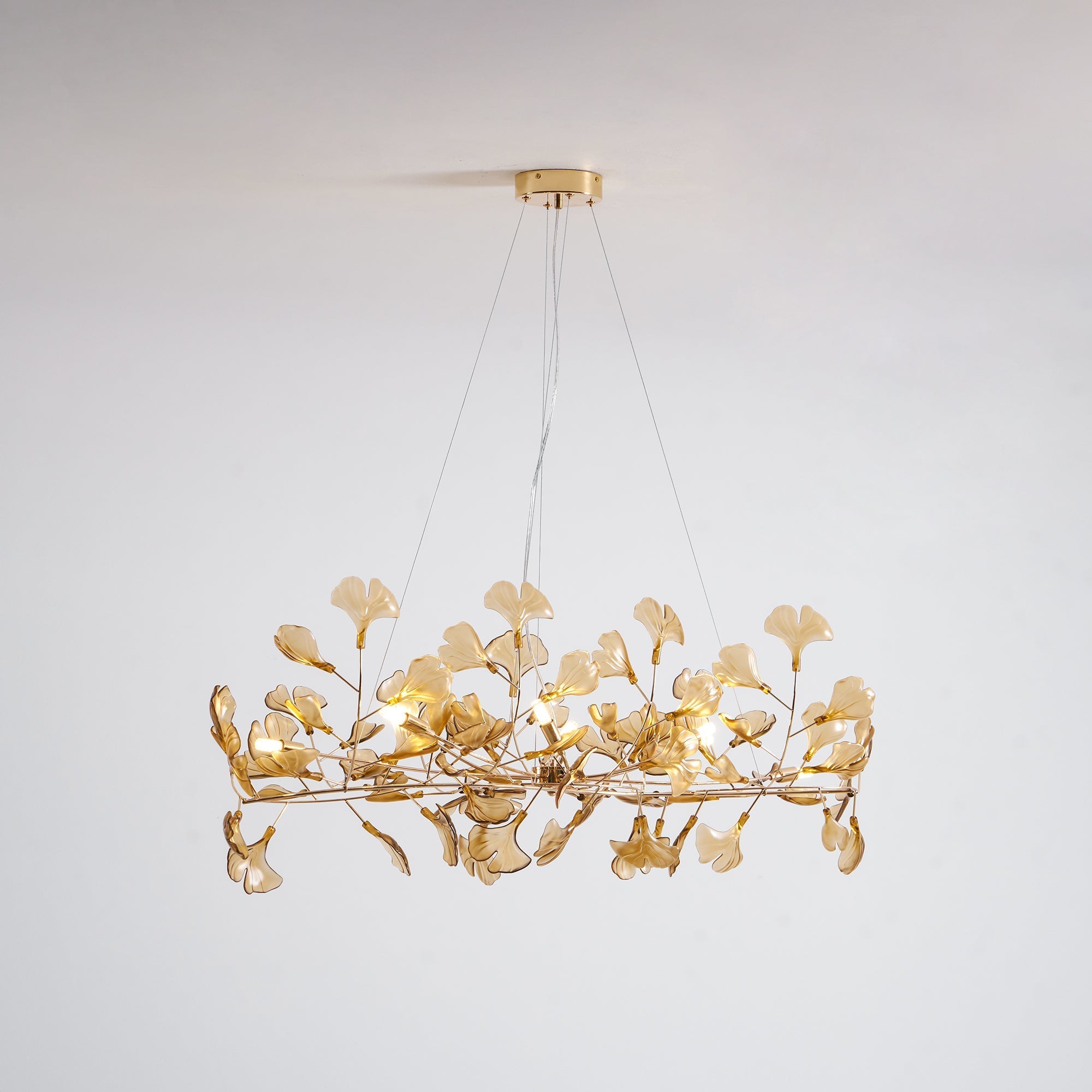 Acrylic Ginkgo Leaf Chandelier — Linear Pendant Light