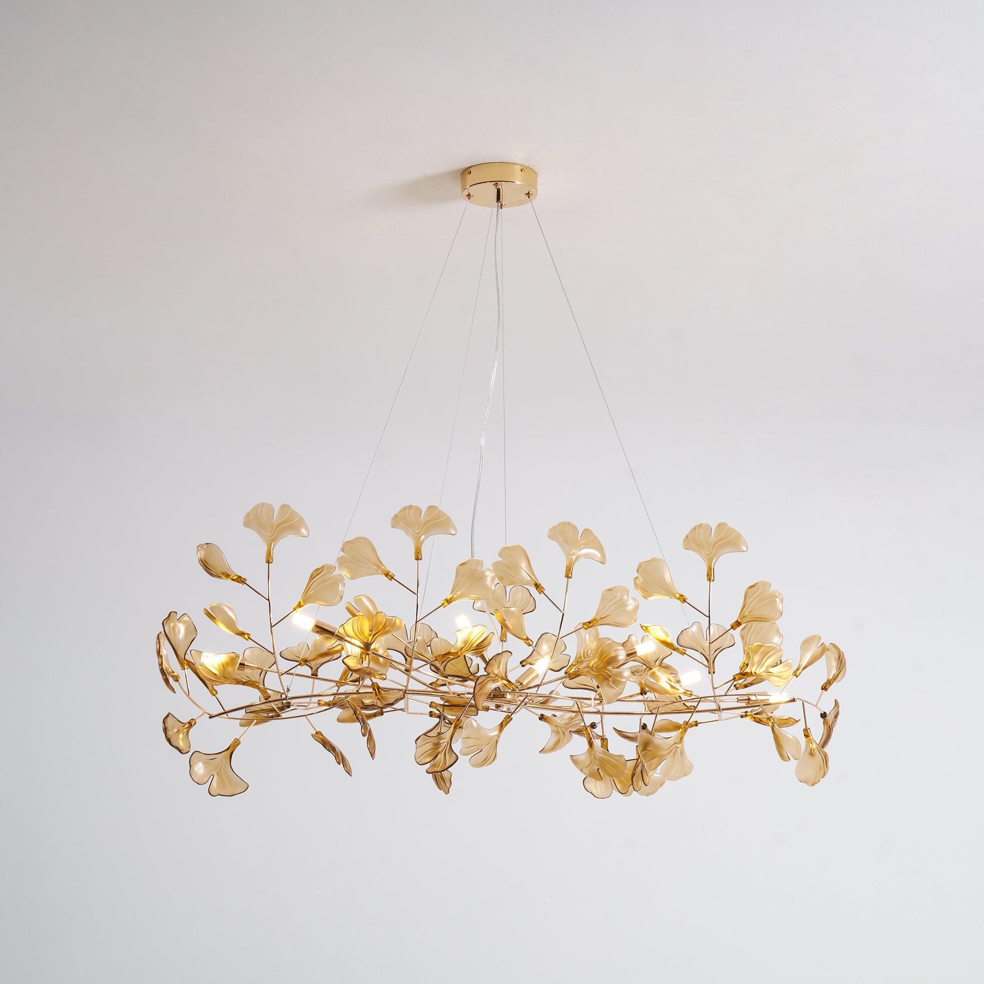 Acrylic Ginkgo Leaf Chandelier — Linear Pendant Light