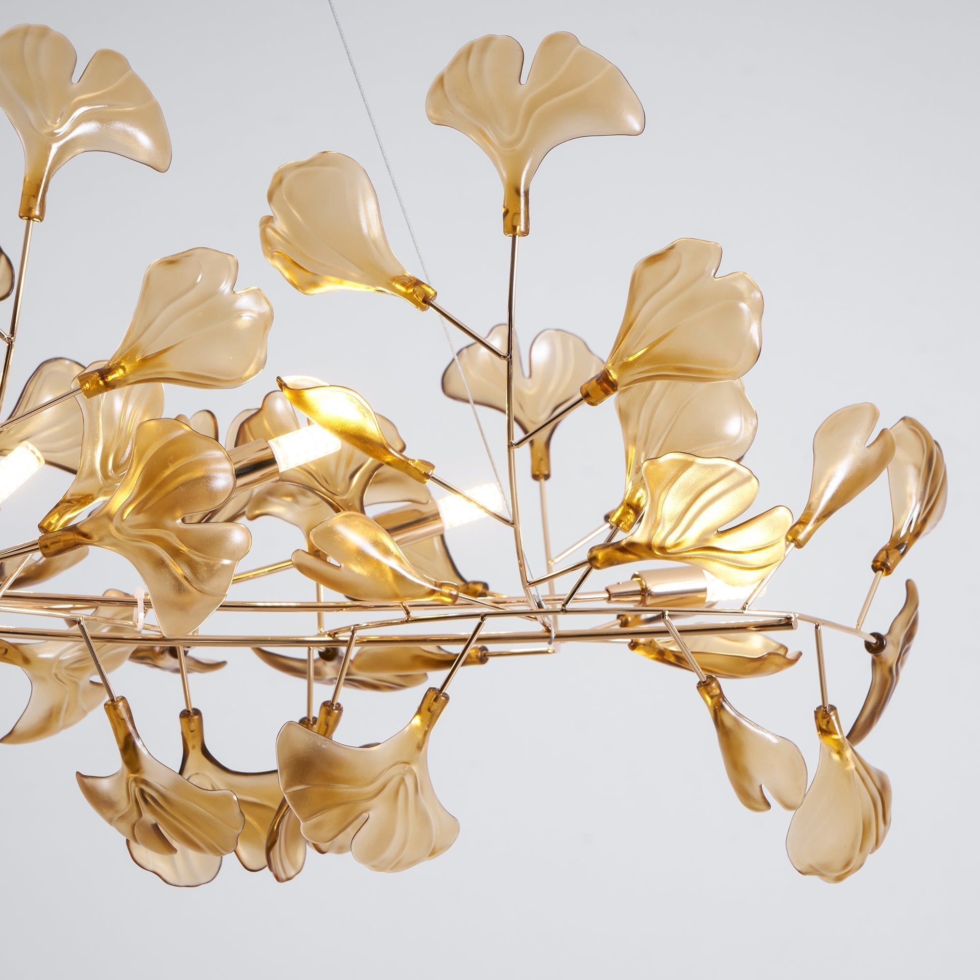 Acrylic Ginkgo Leaf Chandelier — Linear Pendant Light