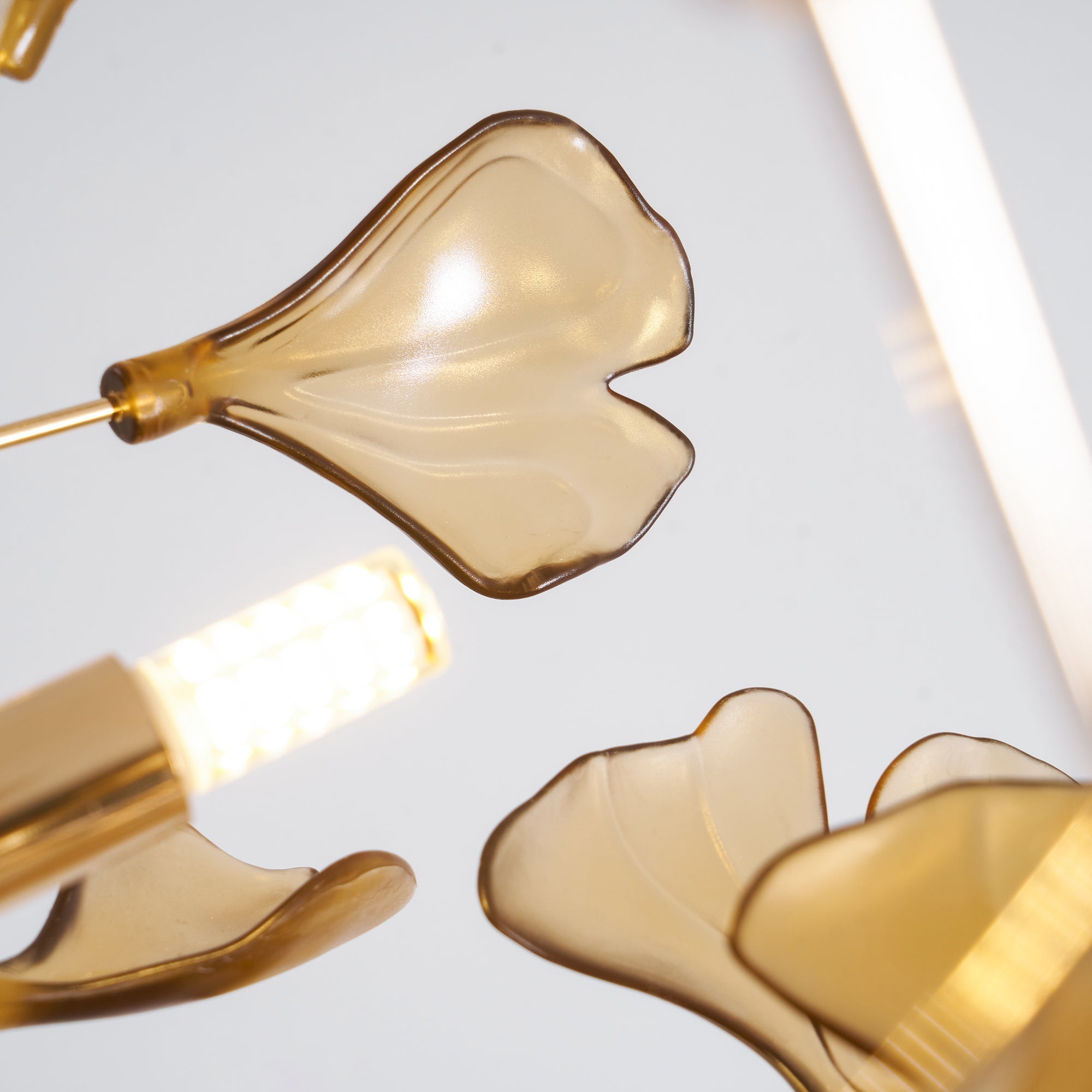 Acrylic Ginkgo Leaf Chandelier — Linear Pendant Light