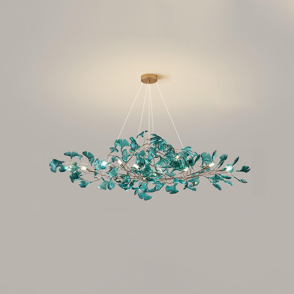 Acrylic Ginkgo Leaf Chandelier — Linear Pendant Light