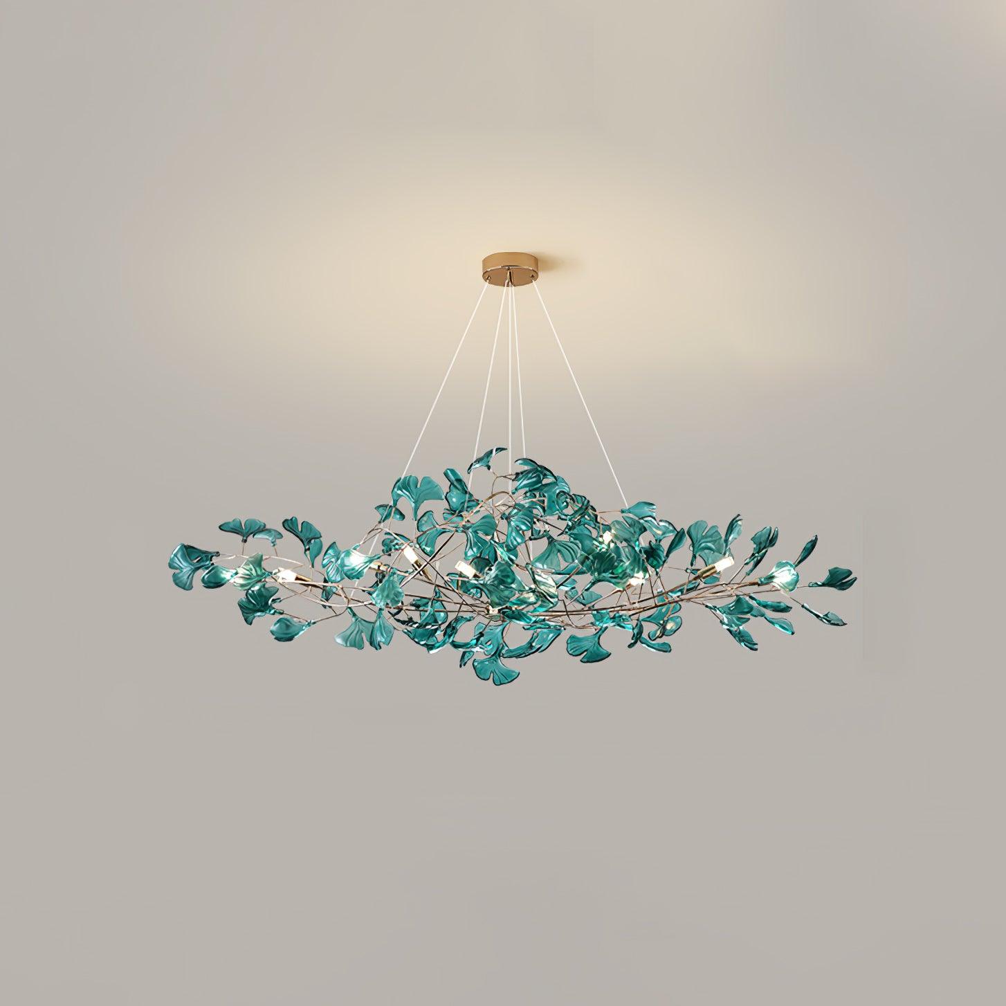Acrylic Ginkgo Leaf Chandelier — Linear Pendant Light