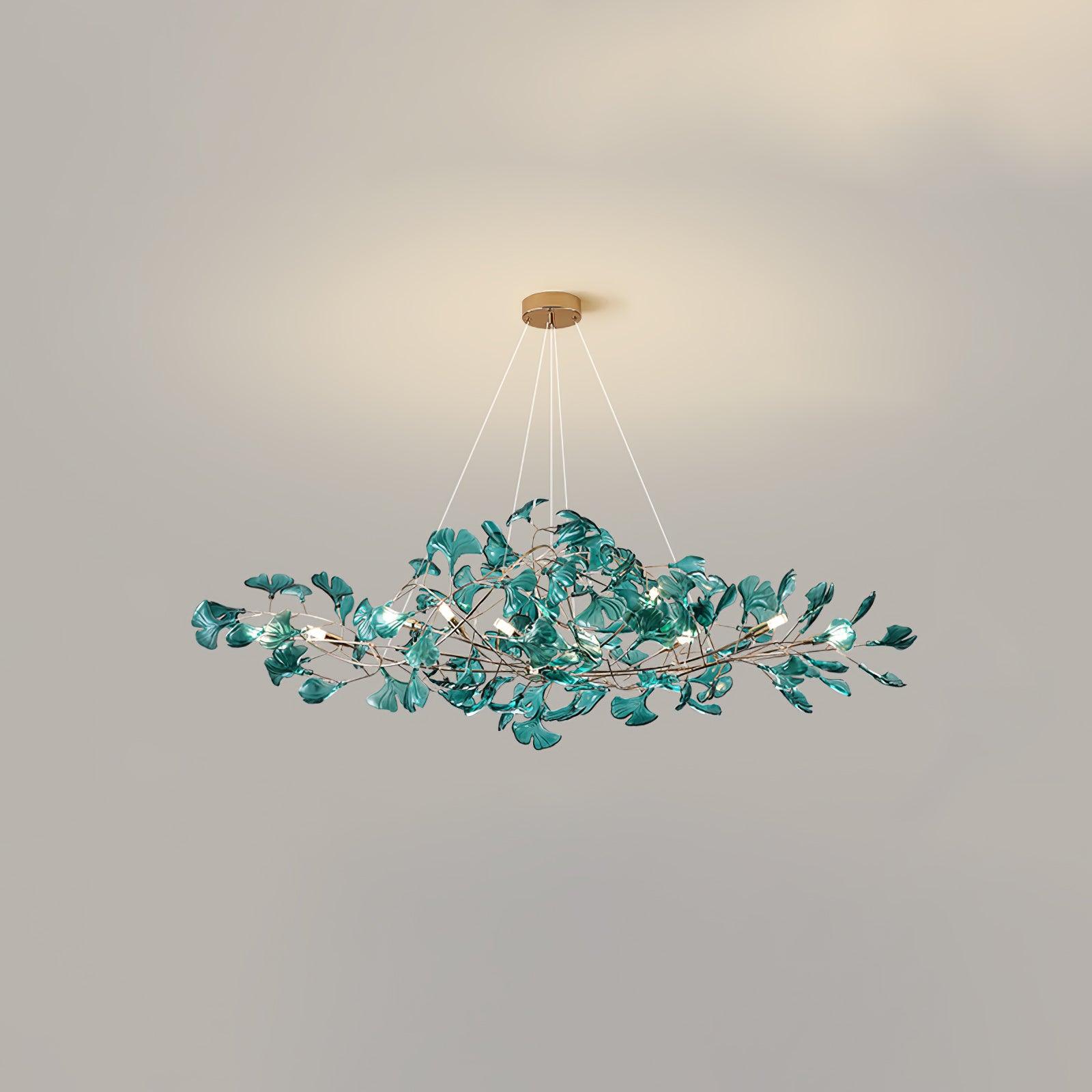 Acrylic Ginkgo Leaf Chandelier — Linear Pendant Light