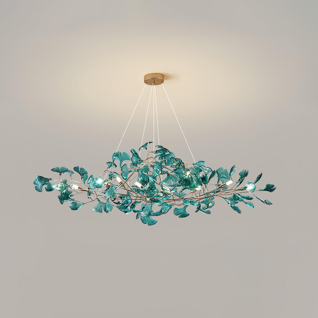 Acrylic Ginkgo Leaf Chandelier — Linear Pendant Light